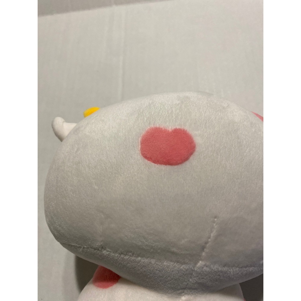 Mewaii Strawberry Cow Plush White Pink Kawaii Stuffed Animal Toy Pillow 8 Inch - Picture 6 of 8